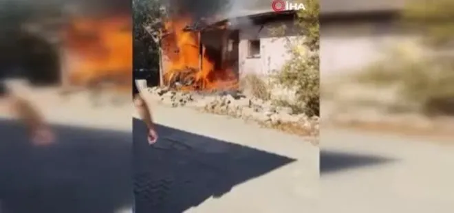 Hatay Kırıkhan’da çıkan yangında ev alevlere teslim oldu