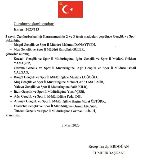 Başkan Erdoğan'dan 7 ile çevre ve şehircilik il müdürü ataması - 2