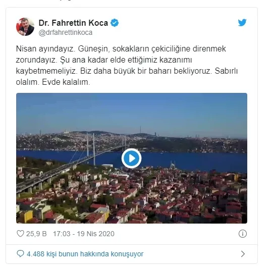 Sağlık Bakanı Fahrettin Koca sosyal medya hesabından video paylaştı - 1