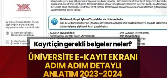 Üniversite online kayıt nasıl yapılır? Kayıt için gerekli belgeler neler? Üniversite E-Kayıt EKRANI Adım adım detaylı anlatım 2023-2024