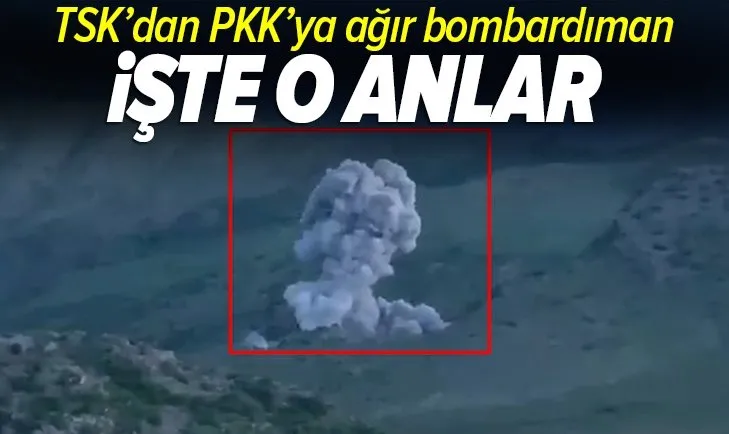 Irak kuzeyinde PKK'ya darbe! İşte Pençe-Şimşek ve Pençe-Yıldırım operasyonlarından bombalama görüntüsü