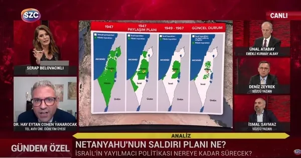 Sözcü TV’de büyük skandal! Cohen Yanarocak bağlanıp İsrail’in katliamını savundu: Biz kesip biçmeyelim mi?