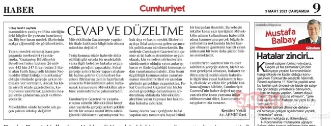 Cumhuriyet, Bilal Erdoğan’nı hedef alan yalan haberine manşetten tekzip yayımlamak zorunda kaldı! - 2