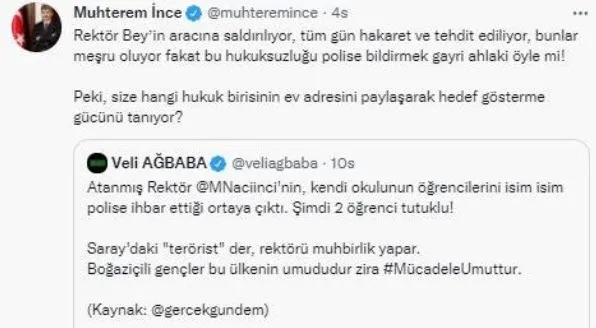 CHP'li Veli Ağbaba'dan skandal! Boğaziçi Üniversitesi Rektörü Naci İnci'yi hedef gösterdi - 4