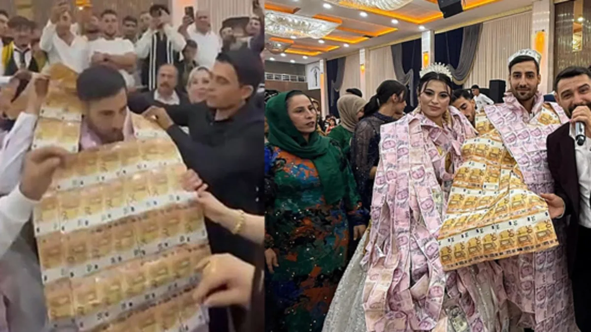 Gelin damadı gören şoke oldu! Paradan yapılanlar evlenen çifti bile şaşkına çevirdi