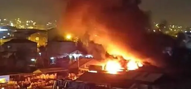 Arnavutköy'deki fabrika deposunda korkutan yangın!