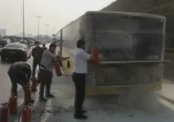 Son dakika: İstanbul'da otobüste yangın