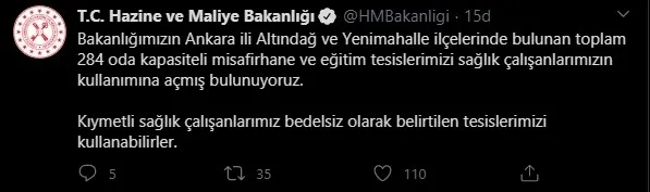 Hazine ve Maliye Bakanlığı misafirhanelerini sağlık çalışanlarına açtı - 1