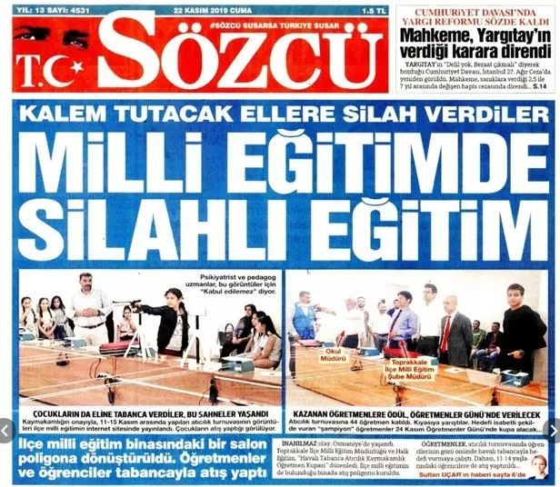 Milli Eğitim Bakanlığından Sözcü'nün "silahlı eğitim" haberine flaş yalanlama - 1