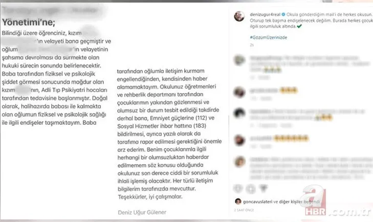 Deniz Uğur Reha Muhtar’ın kızına uyguladığı şiddeti Elim ayağım titriyor diyerek ifşa etmişti! Velayet savaşında flaş gelişme! Deniz Uğur: Oğlum için endişeliyim
