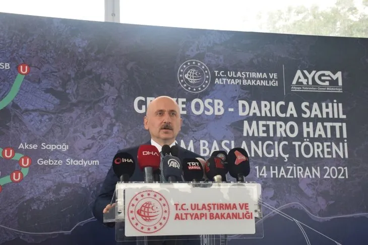 Bakan Karaismailoğlu açıkladı: Gebze-Darıca metro hattı 2023’te hizmete girecek