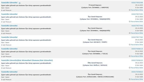 İŞKUR yılın son alımlarını paylaşıyor! İlkokul mezunu 5.234 personel alımı başladı! İşte temizlik görevlisi şartları