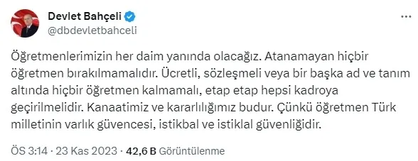 MHP Genel Başkanı Devlet Bahçeli: Atanamayan hiçbir öğretmen bırakılmamalıdır - 6
