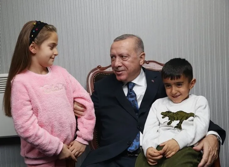 Başkan Erdoğan, Şehit Ahmet Budak'ın eşi ve çocuklarını kabul etti