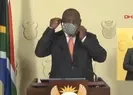 Güney Afrika Devlet Başkanının maske ile imtihanı kamerada