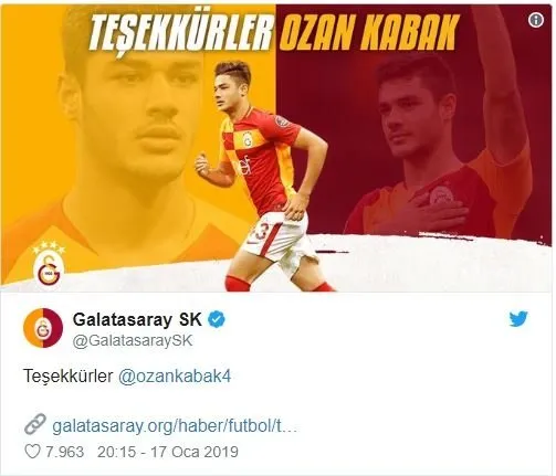 Galatasaray Dan Ozan Kabak A Tesekkur Mesaji A Haber Son Dakika Spor Haberleri