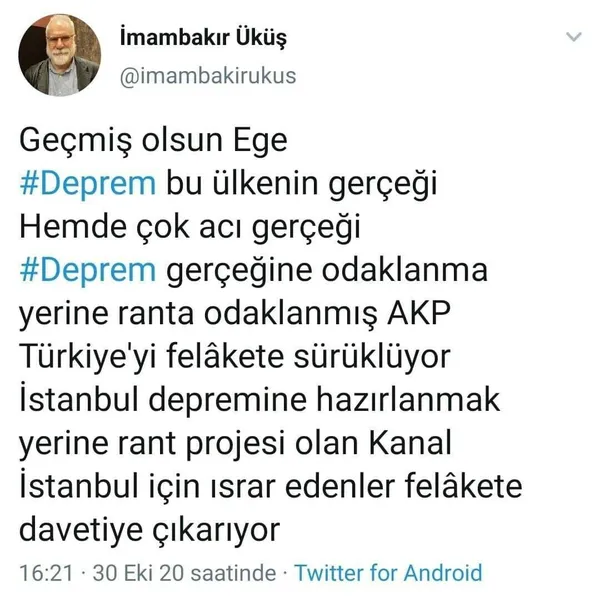 Bari şimdi yapmayın! CHP’li yandaş gazeteci İzmir’deki depremi AK Parti’ye bağladı