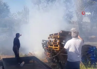 Karabük’te kömür ve odun deposu alev aldı