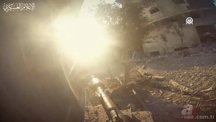 El Kudüs Tugayları Gazze'de katil İsrail'in tankını böyle imha etti! Cephe hattından sıcak görüntüler 18