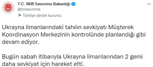 Tahıl sevkiyatında 2 gemi daha yola çıktı - 1