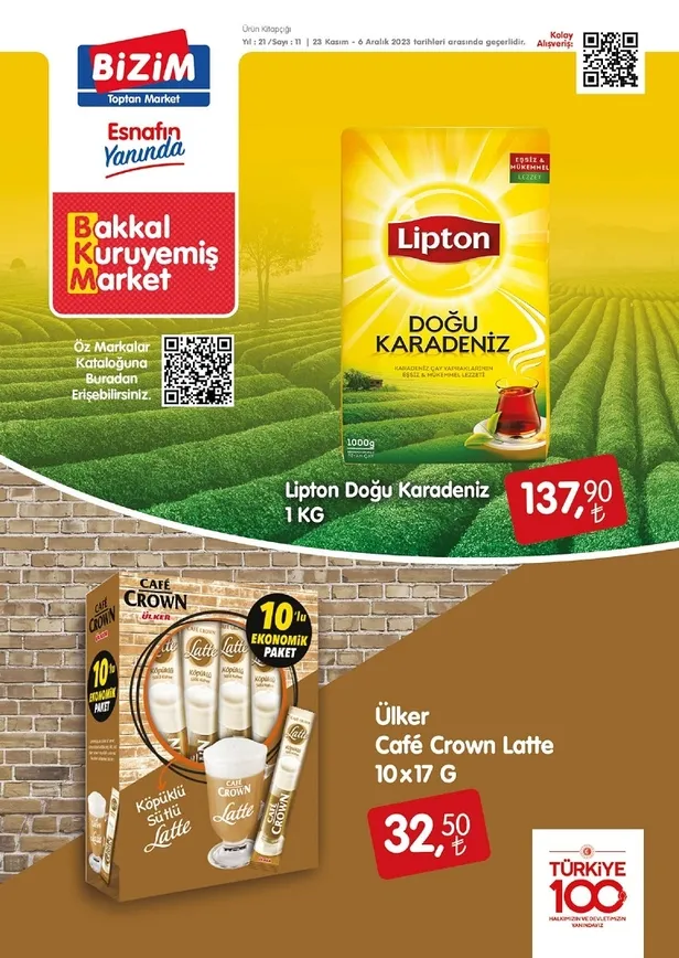 Bizim Toptan Market 29 Kasım indirim kataloğu yayında! Bu ayın son indirim listesindeki ürünler arasında temel gıda uygun fiyata satışta… - 1
