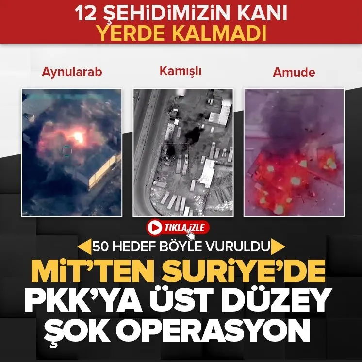 MİT’ten Suriye’de PKK’ya şok operasyon
