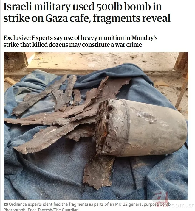 İngiliz basını ortaya koydu: Yeni insanlık suçu! İsrail kafetarya saldırısında 500 kiloluk bomba kullandı! 2