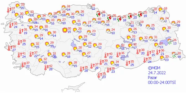 Hava sıcaklığı 40 dereceyi bulacak! Meteoroloji Maksimum Sıcaklık Tahmin Haritası’nı açıkladı | Listede 18 il var