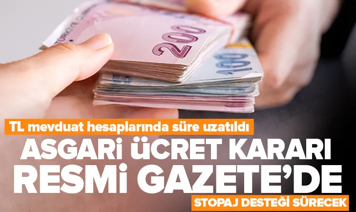 Asgari ücret kararı Resmi Gazete’de!