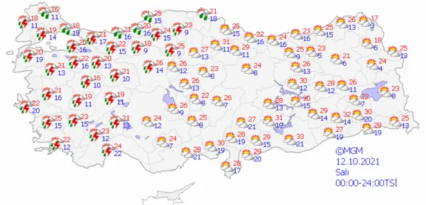 1633707917694.png Meteoroloji'den İstanbul başta olmak üzere Marmara ve Ege'deki çok sayıda ile son dakika sağanak yağış uyarısı! 5 günlük hava durumu - 7