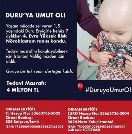 1.5 yaşındaki Duru'nun tedavisi için yardım kampanyası başlatıldı! Umutlu bekleyiş… - 2