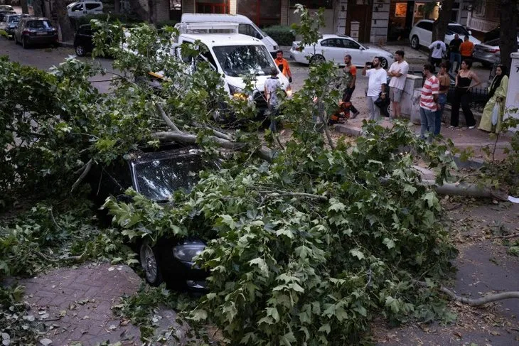 Ankara’da kuvvetli rüzgar! Ağaçlar devrildi, binaların çatıları uçtu