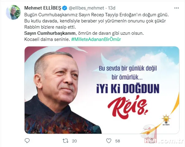 Başkan Erdoğan'ın 68'inci doğum günü | Sosyal medyadan binlerce kişi kutladı: İyi ki doğdun Reis 13