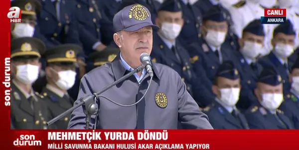 Son dakika: Milli Savunma Bakanı Hulusi Akar Afganistan'dan Türkiye'ye dönen Mehmetçik'e seslendi - 1