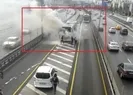 Çağlayanda metrobüs yangını! Bir anda dumanlar yükseldi