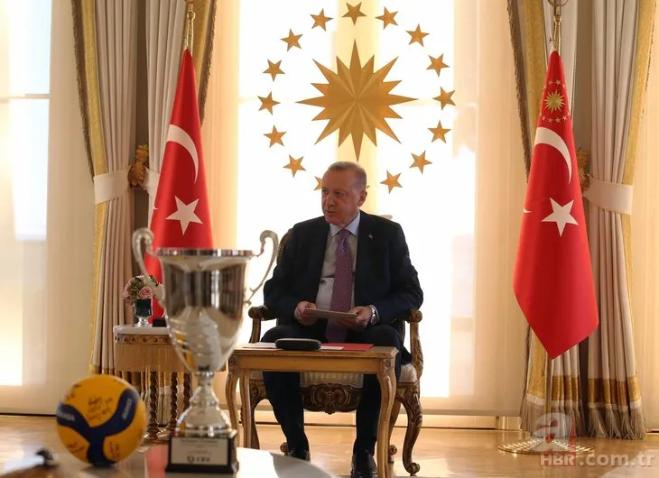 Başkan Erdoğan şampiyonları kabul etti! Renkli kareler