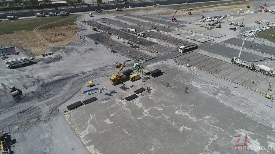 Atatürk Havalimanı'na yapılan hastane inşaatında son durum: Zemine beton dökümü başlandı 5