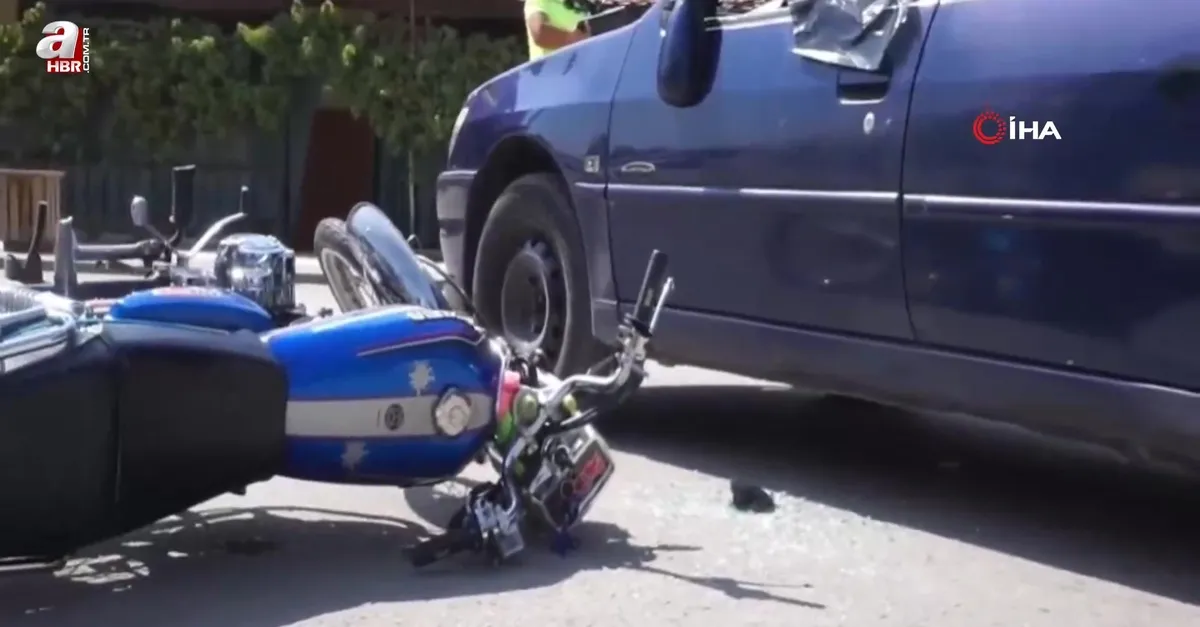 Motosiklet ile otomobil çarpıştı: 2 yaralı
