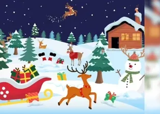 Zeka testi: Kış manzarasında saklı tüm ren geyiklerini 9 saniyede bulabilir misin?