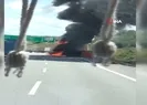 Köprü çıkışında yakıt tankeri alev aldı