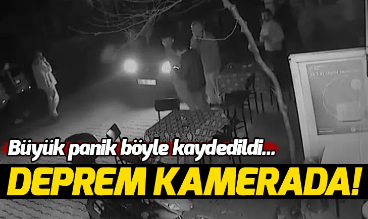 Ayvacık’taki deprem anı güvenlik kameralara yansıdı!