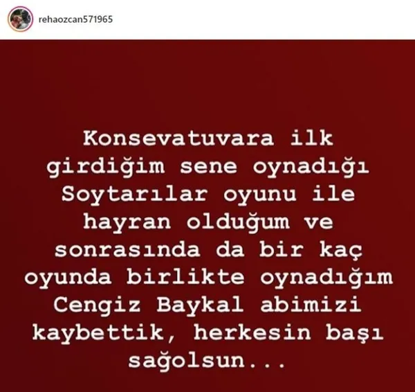 Ünlü tiyatro oyuncusu Cengiz Baykal hayatını kaybetti