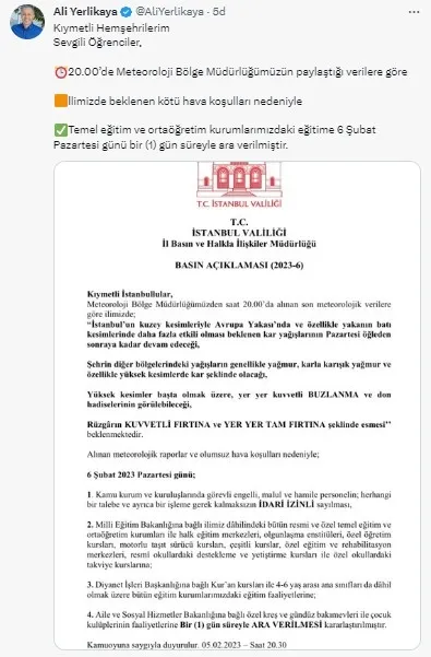 Son dakika: İstanbul ve Ankara’da eğitime bir gün ara! Çok sayıda ilde eğitime kar engeli! Hangi illerde okullar kar nedeniyle tatil edildi?