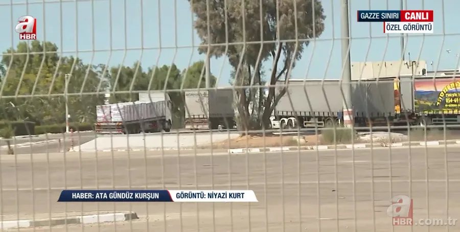 Gazze sınırında hareketlilik! Gazze'ye giren yardım tırları A Haber'de 12