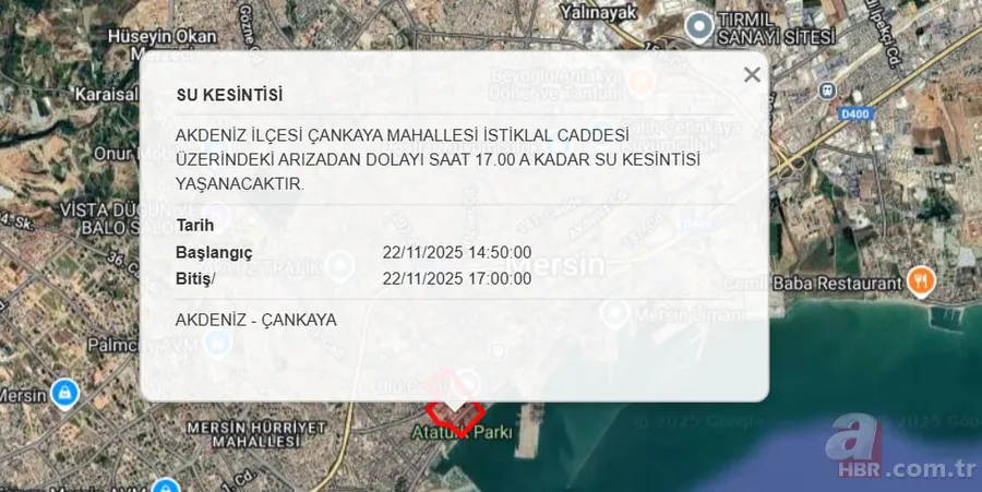 Mersin su kesintisi sorgulama: 22 Kasım Mersin’de su kesintisi ne zaman bitecek? 9