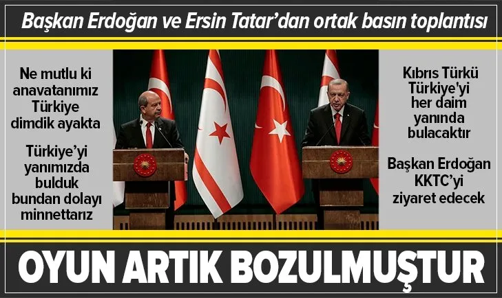 Başkan Erdoğan ile Ersin Tatar'dan önemli açıklamalar