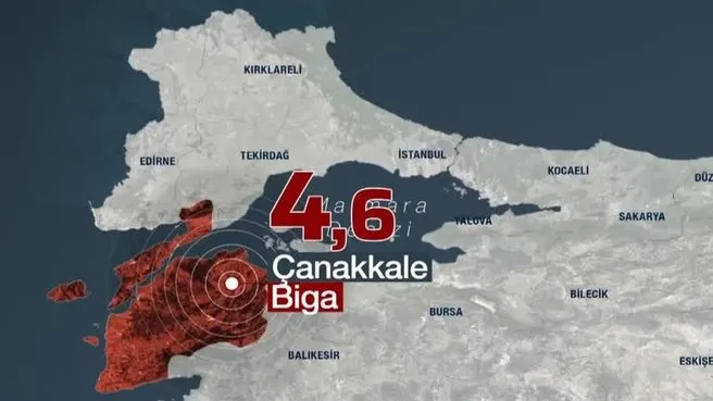 Çanakkale’de 4.6 büyüklüğünde deprem