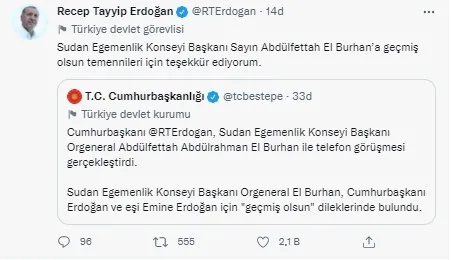 baskan-erdogandan-sudan-temasi-el-burhandan-gecmis-olsun-telefonu-1644339816836.jpg Başkan Erdoğan'dan Sudan teması: El-Burhan'dan geçmiş olsun telefonu - 2