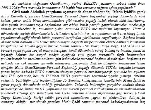 Eski korgeneral Metin İyidil, FETÖ’nün TSK’da yapılanmasını sağlamış! İşte tanık ifadeleri - 6