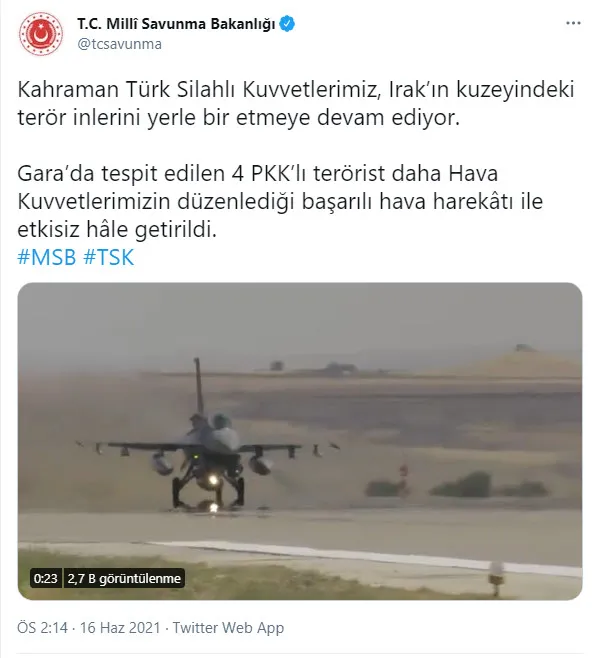 Son dakika | MSB duyurdu! Gara'da 4 PKK'lı terörist etkisiz hale getirildi - 1